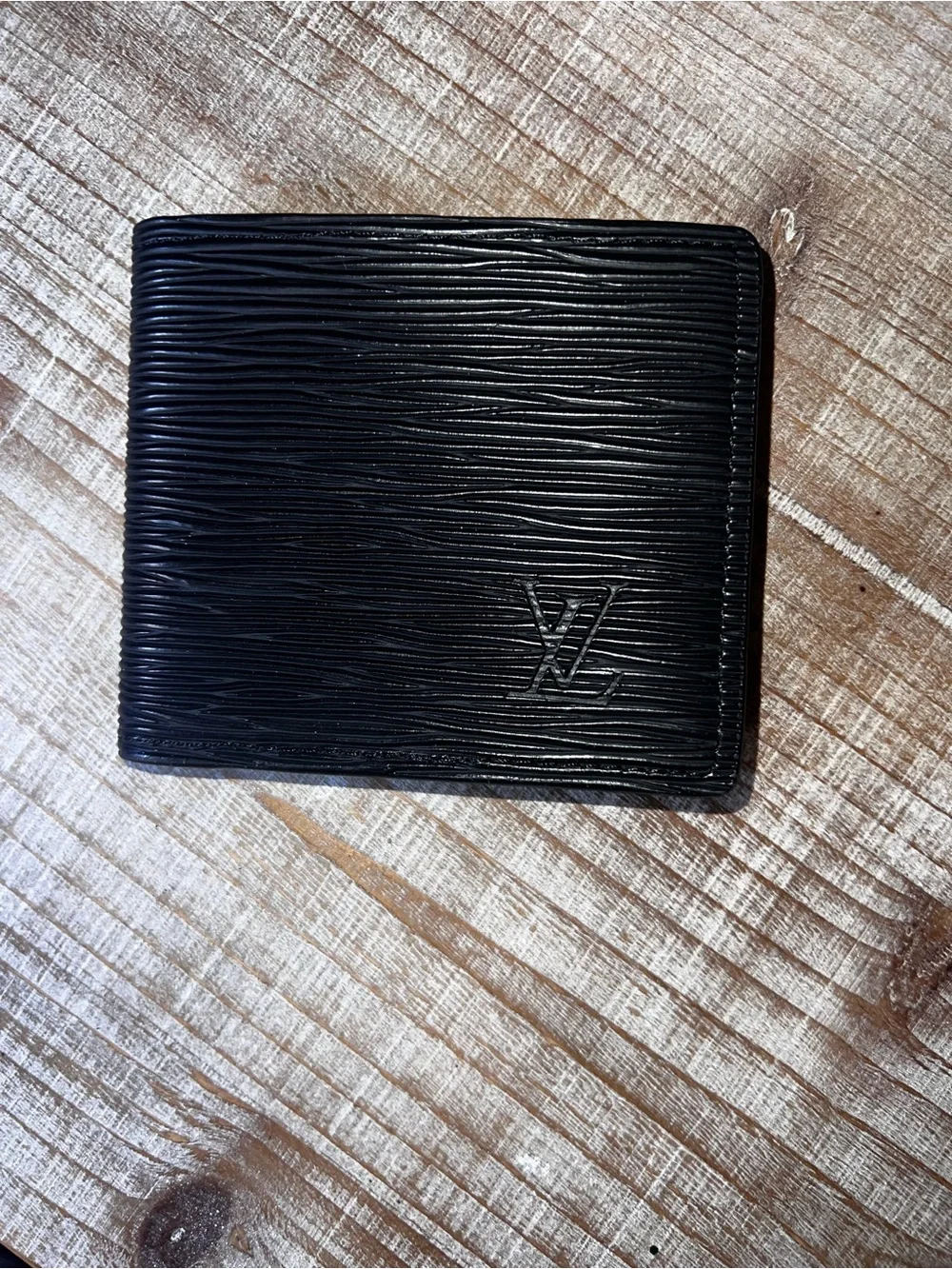 INSPIRED Black Leather Bi-Fold Wallet